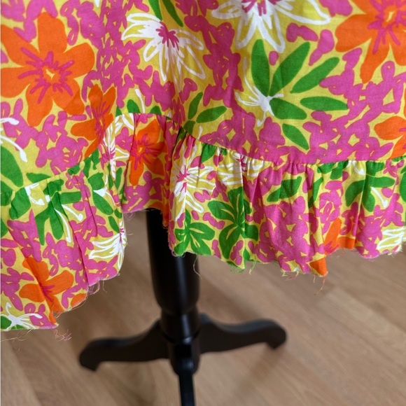 LILLY PULITZER Halter Neck Floral Raw Hem Tiered Dress Size 10 - Picture 3 of 5